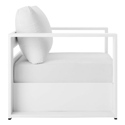 Tahoe 4-Piece Outdoor Patio Powder-Coated Aluminum Set in White White