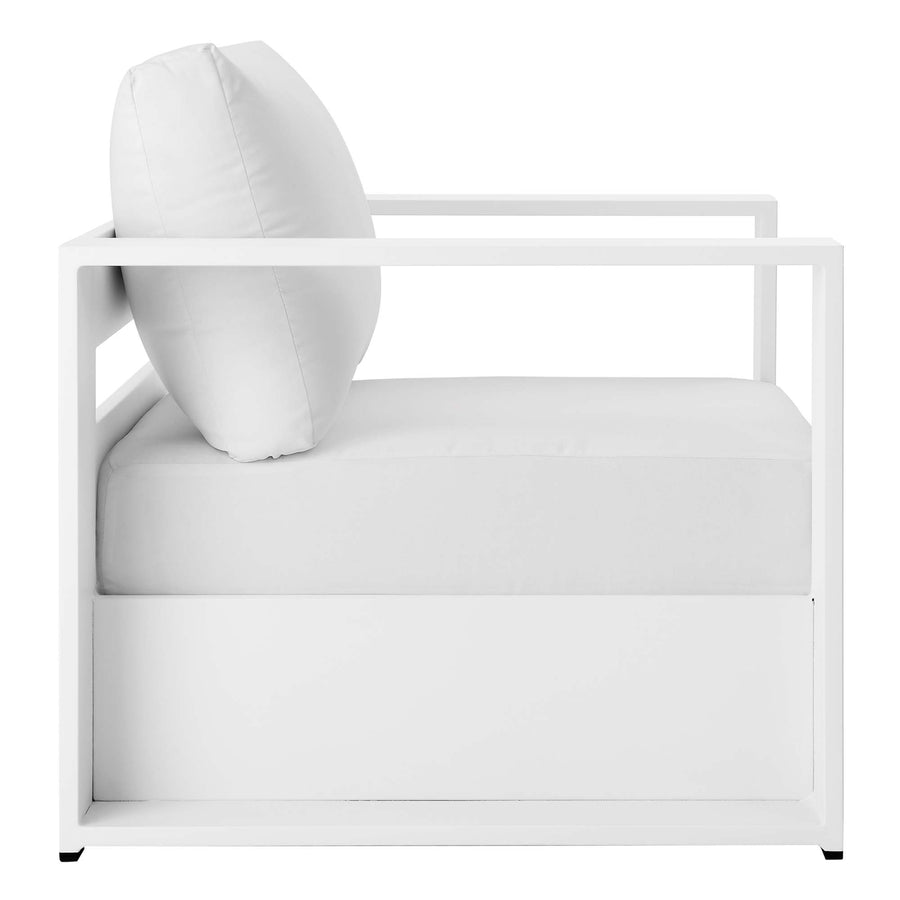Aspen 4-Piece Outdoor Patio Powder-Coated Aluminum Set in White White