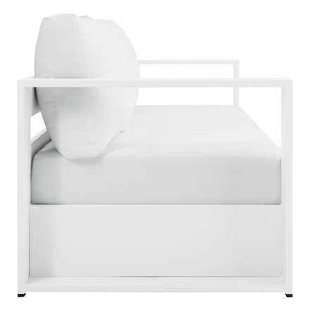 Tahoe 4-Piece Outdoor Patio Powder-Coated Aluminum Set in White White