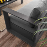 Aspen 2-Piece Outdoor Patio Powder-Coated Aluminum Set in Gray Charcoal