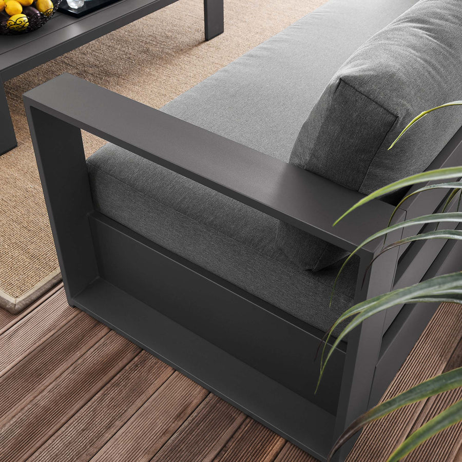 Aspen 2-Piece Outdoor Patio Powder-Coated Aluminum Set in Gray Charcoal
