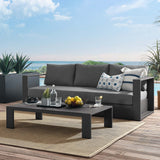 Aspen 2-Piece Outdoor Patio Powder-Coated Aluminum Set in Gray Charcoal