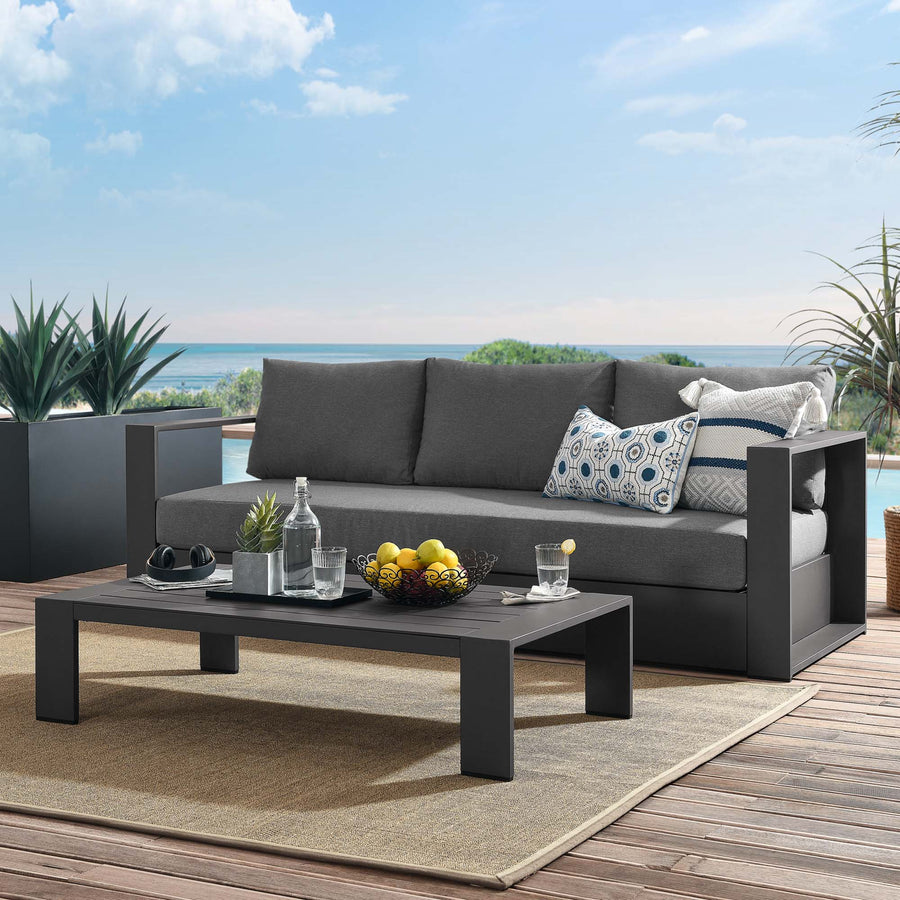 Aspen 2-Piece Outdoor Patio Powder-Coated Aluminum Set in Gray Charcoal