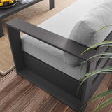 Aspen 2-Piece Outdoor Patio Powder-Coated Aluminum Set in Gray Gray