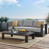 Aspen 2-Piece Outdoor Patio Powder-Coated Aluminum Set in Gray Gray