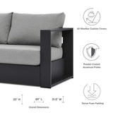 Aspen 2-Piece Outdoor Patio Powder-Coated Aluminum Set in Gray Gray