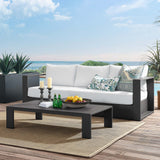 Aspen 2-Piece Outdoor Patio Powder-Coated Aluminum Set in Gray White