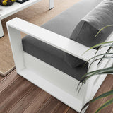 Aspen 2-Piece Outdoor Patio Powder-Coated Aluminum Set in White Charcoal