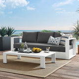 Aspen 2-Piece Outdoor Patio Powder-Coated Aluminum Set in White Charcoal