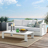 Aspen 2-Piece Outdoor Patio Powder-Coated Aluminum Set in White White