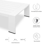 Aspen 2-Piece Outdoor Patio Powder-Coated Aluminum Set in White White