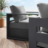 Aspen 2-Piece Outdoor Patio Powder-Coated Aluminum Armchair Set in Gray Charcoal
