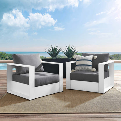 Tahoe 2-Piece Outdoor Patio Powder-Coated Aluminum Armchair Set by Furniture For America