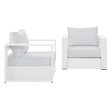 Aspen 2-Piece Outdoor Patio Powder-Coated Aluminum Armchair Set in White White