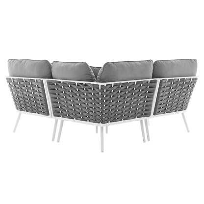 Stance Outdoor Patio Aluminum Small Sectional Sofa by Furniture For America