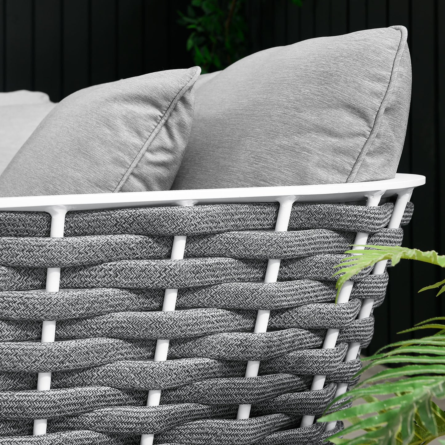 Stance Outdoor Patio Aluminum Small Sectional Sofa by Furniture For America