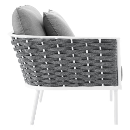 Stance Outdoor Patio Aluminum Small Sectional Sofa by Furniture For America