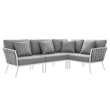 Stance Outdoor Patio Aluminum Large Sectional Sofa by Furniture For America