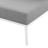 Willow Outdoor Patio Aluminum Large Sectional Sofa in White Gray