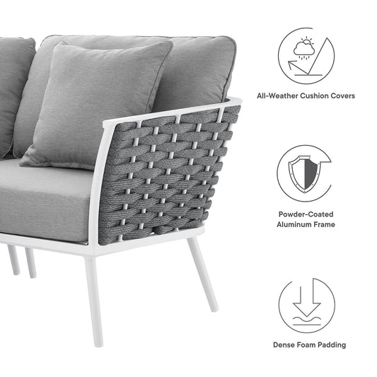 Stance Outdoor Patio Aluminum Large Sectional Sofa by Furniture For America