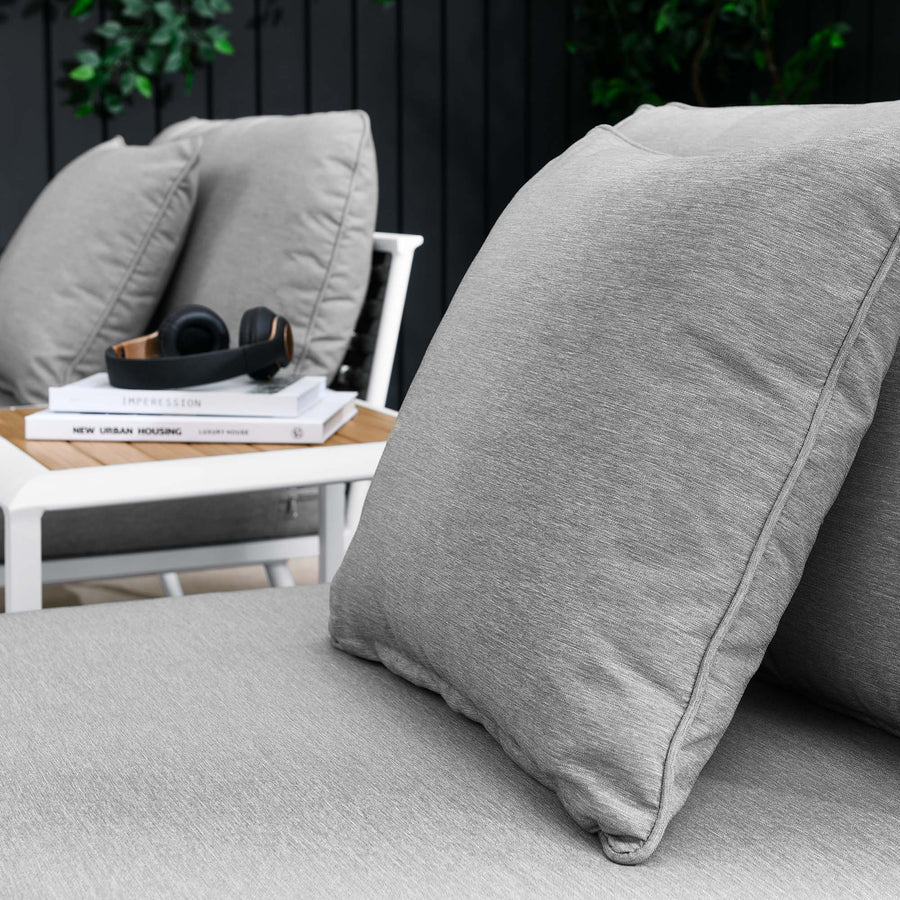 Willow 3 Piece Outdoor Patio Aluminum Set in White Gray
