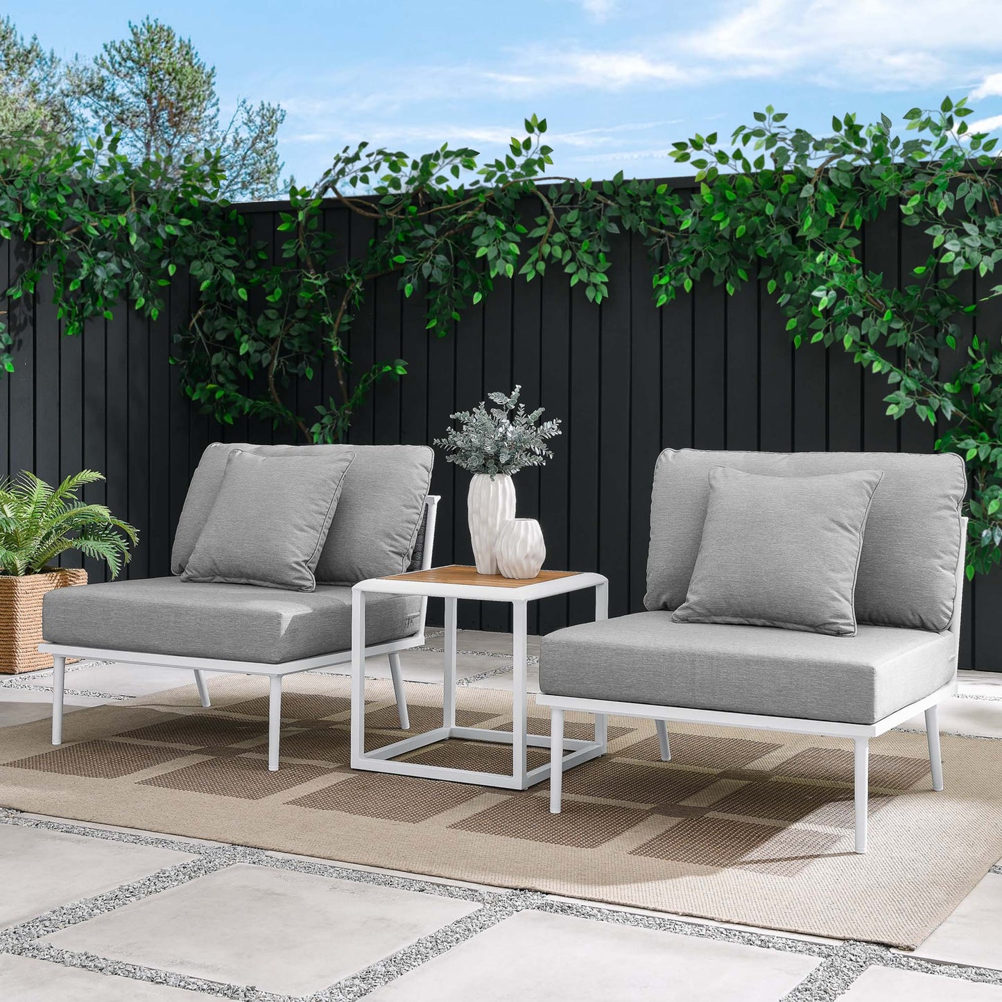 Stance 3 Piece Outdoor Patio Aluminum Set by Furniture For America