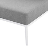Willow 3 Piece Outdoor Patio Aluminum Set in White Gray