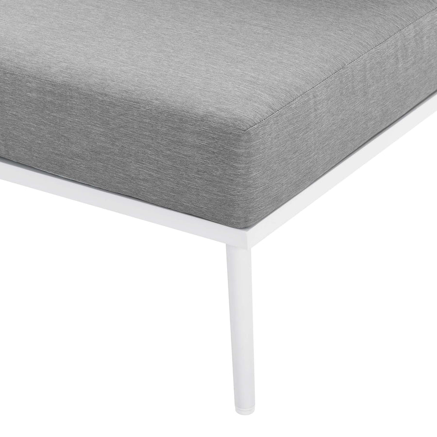 Willow 3 Piece Outdoor Patio Aluminum Set in White Gray