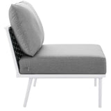 Willow 3 Piece Outdoor Patio Aluminum Set in White Gray