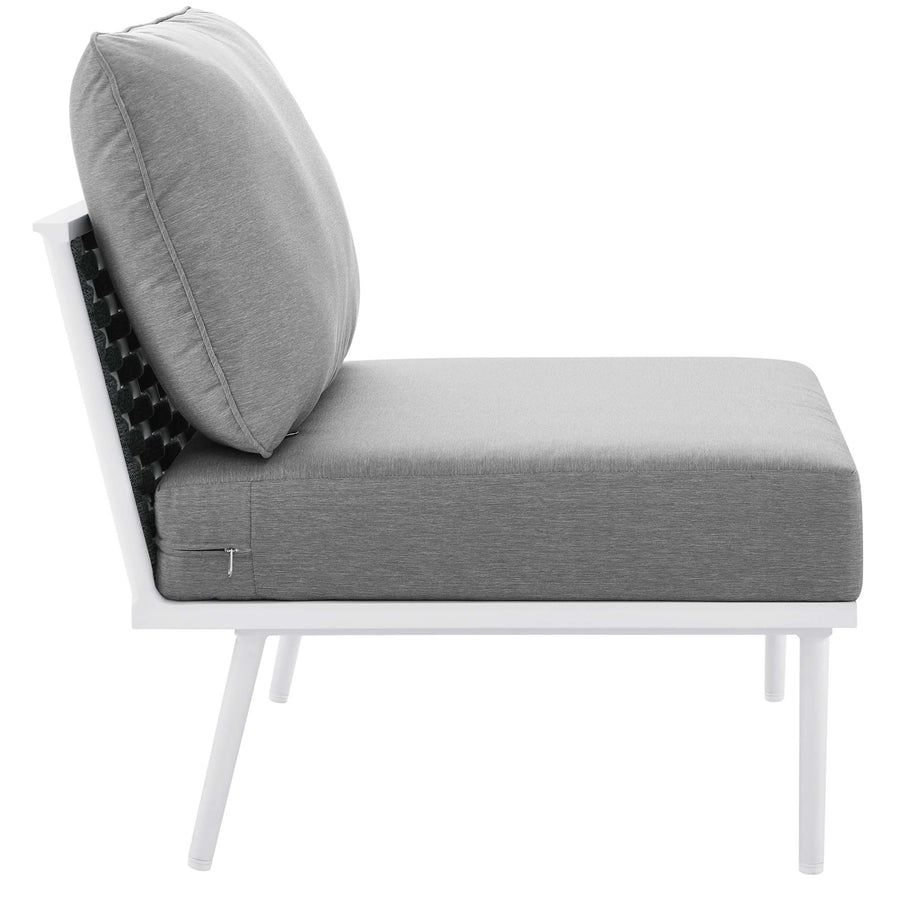 Willow 3 Piece Outdoor Patio Aluminum Set in White Gray