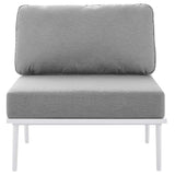 Willow 3 Piece Outdoor Patio Aluminum Set in White Gray