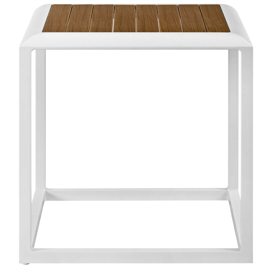 Willow 3 Piece Outdoor Patio Aluminum Set in White Gray