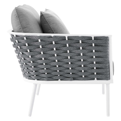 Stance 4 Piece Outdoor Patio Aluminum Sectional Sofa Set by Furniture For America