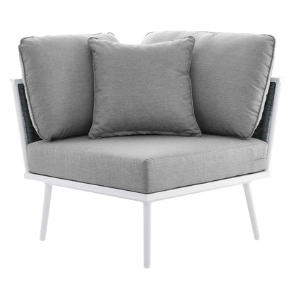 Stance 4 Piece Outdoor Patio Aluminum Sectional Sofa Set by Furniture For America