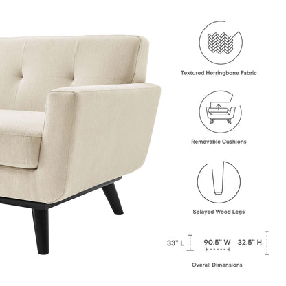 Engage Herringbone Fabric Sofa by Furniture for America