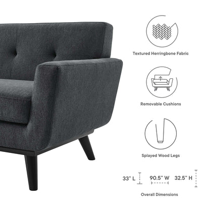 Engage Herringbone Fabric Sofa by Furniture for America