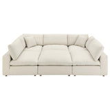 Linden 6-Piece Down Filled Overstuffed Sectional Sofa in Light Beige