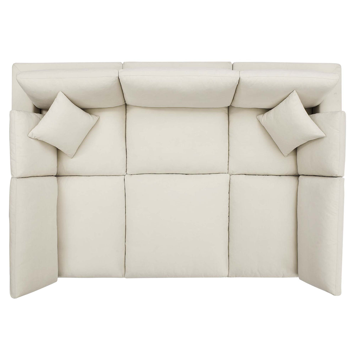 Linden 6-Piece Down Filled Overstuffed Sectional Sofa in Light Beige