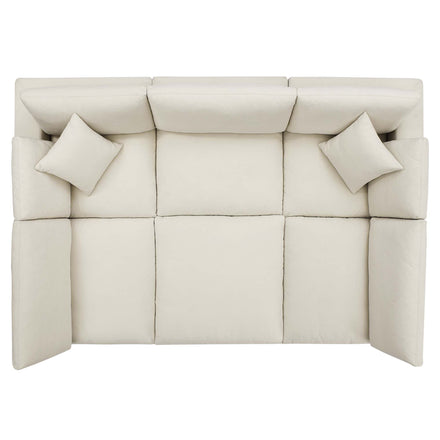 Commix 6-Piece Down Filled Overstuffed Sectional Sofa in Light Beige