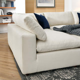 Linden 6-Piece Down Filled Overstuffed Sectional Sofa in Light Beige