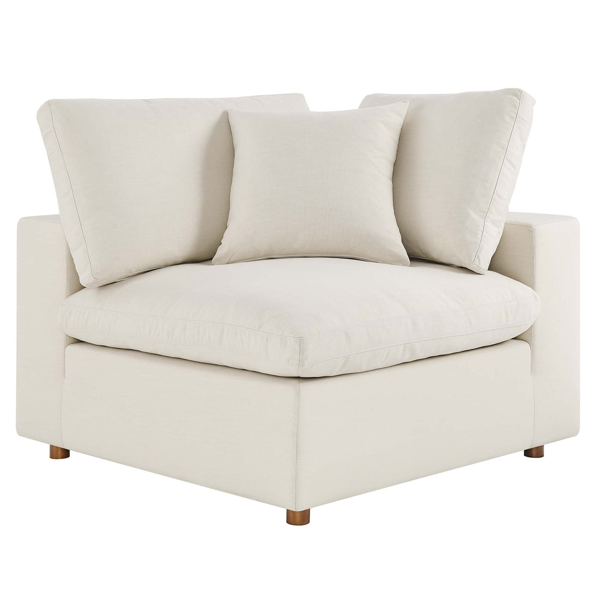 Linden 6-Piece Down Filled Overstuffed Sectional Sofa in Light Beige