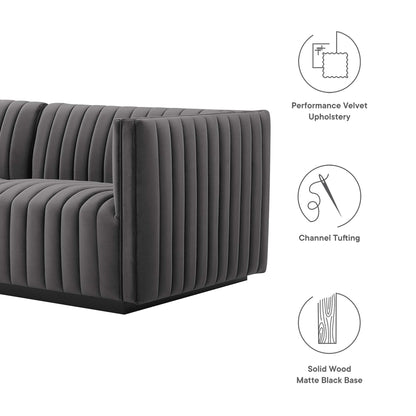 Conjure Channel Tufted Performance Velvet Sofa by Furniture for America