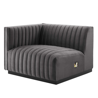 Conjure Channel Tufted Performance Velvet Sofa by Furniture for America