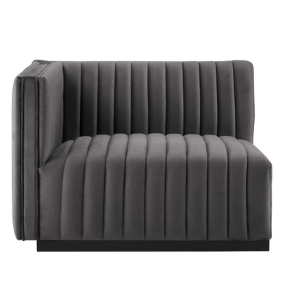 Conjure Channel Tufted Performance Velvet Sofa by Furniture for America