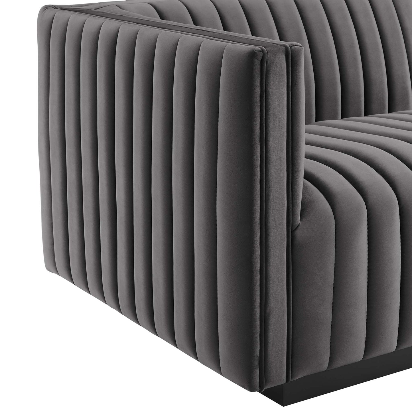 Conjure Channel Tufted Performance Velvet Sofa by Furniture for America