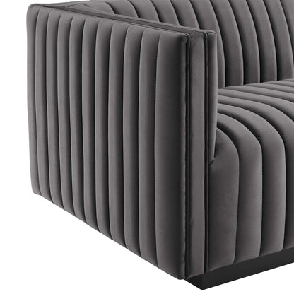 Conjure Channel Tufted Performance Velvet Sofa by Furniture for America