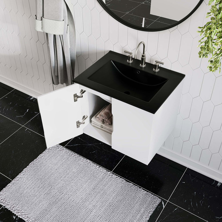 Bellamy 24" Bathroom Vanity in White Black