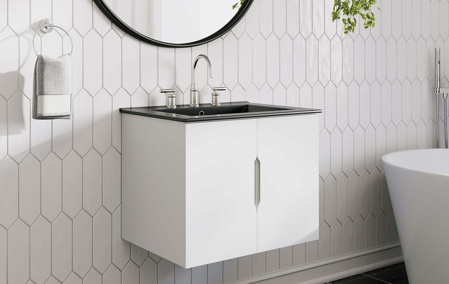 Bellamy 24" Bathroom Vanity in White Black