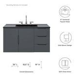 Bellamy 36" Bathroom Vanity in Gray Black