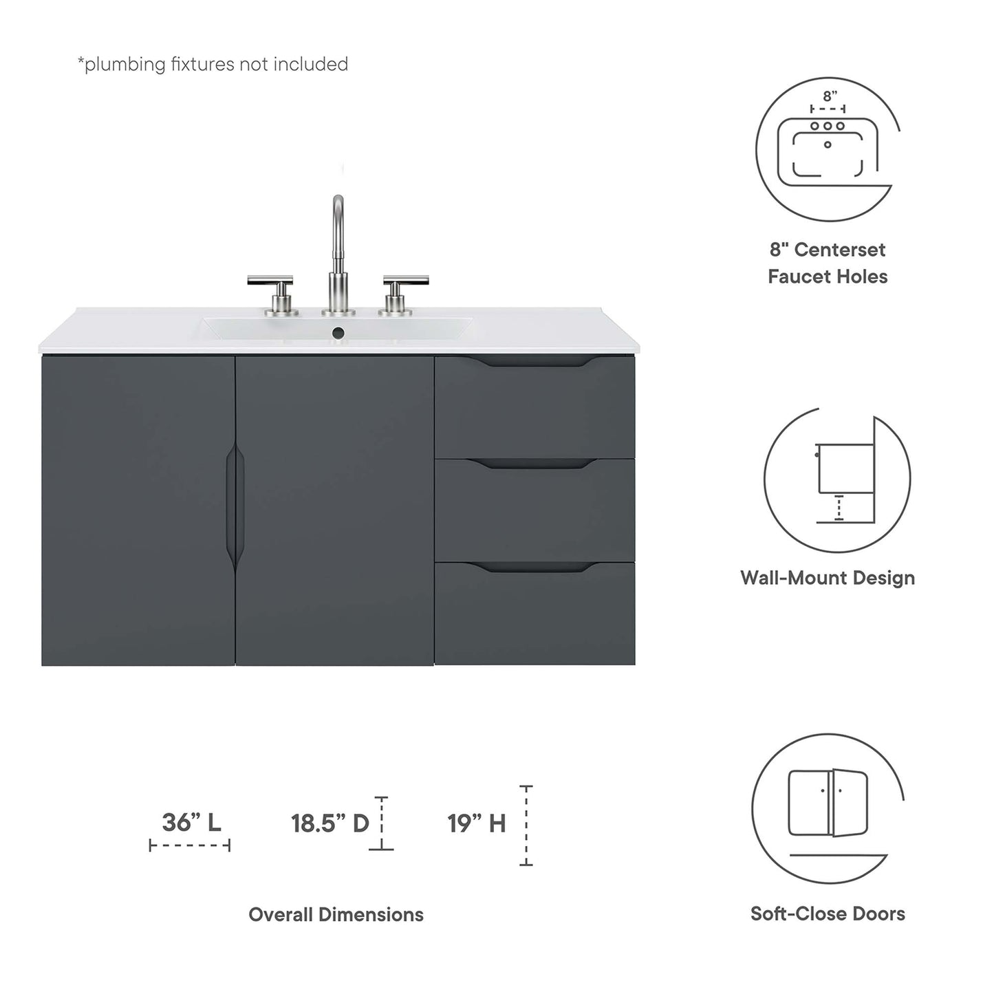 Vitality 36" Bathroom Vanity by Furniture For America